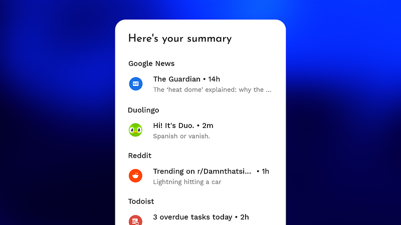 Notification Summary in Niagara Launcher delivering notifications as a digest