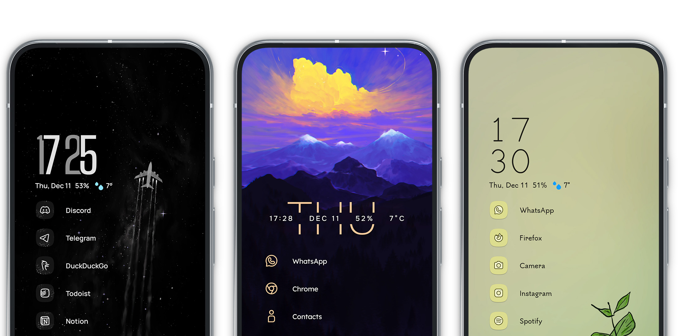 Personalized clock styles on the Niagara Launcher home screen