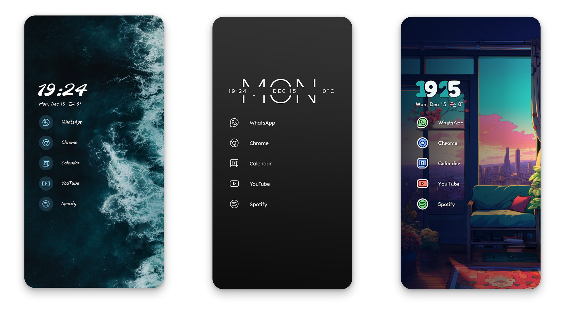 Curated gallery of ready-made themes in Niagara Launcher