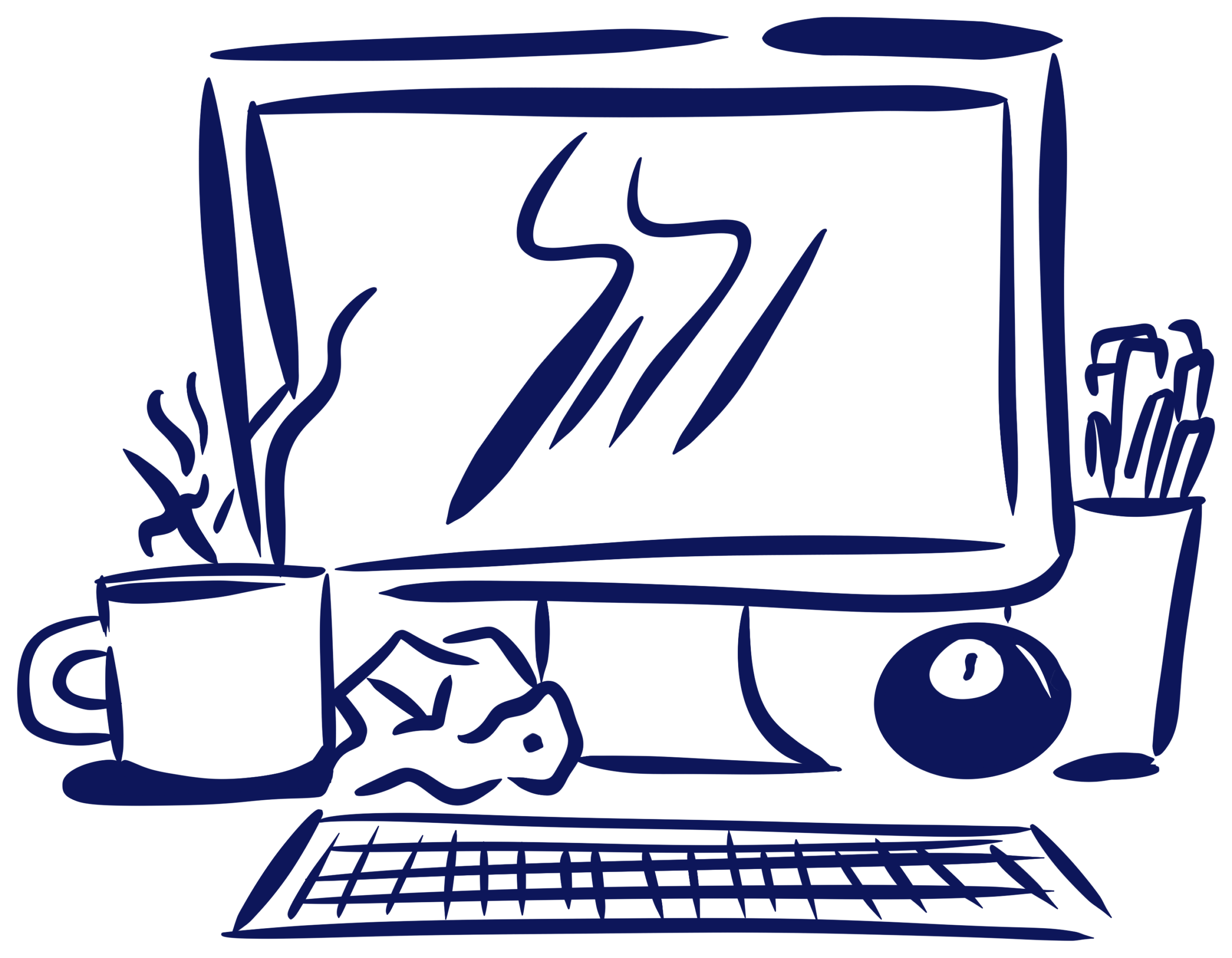 Illustration: a person working at a desk at home